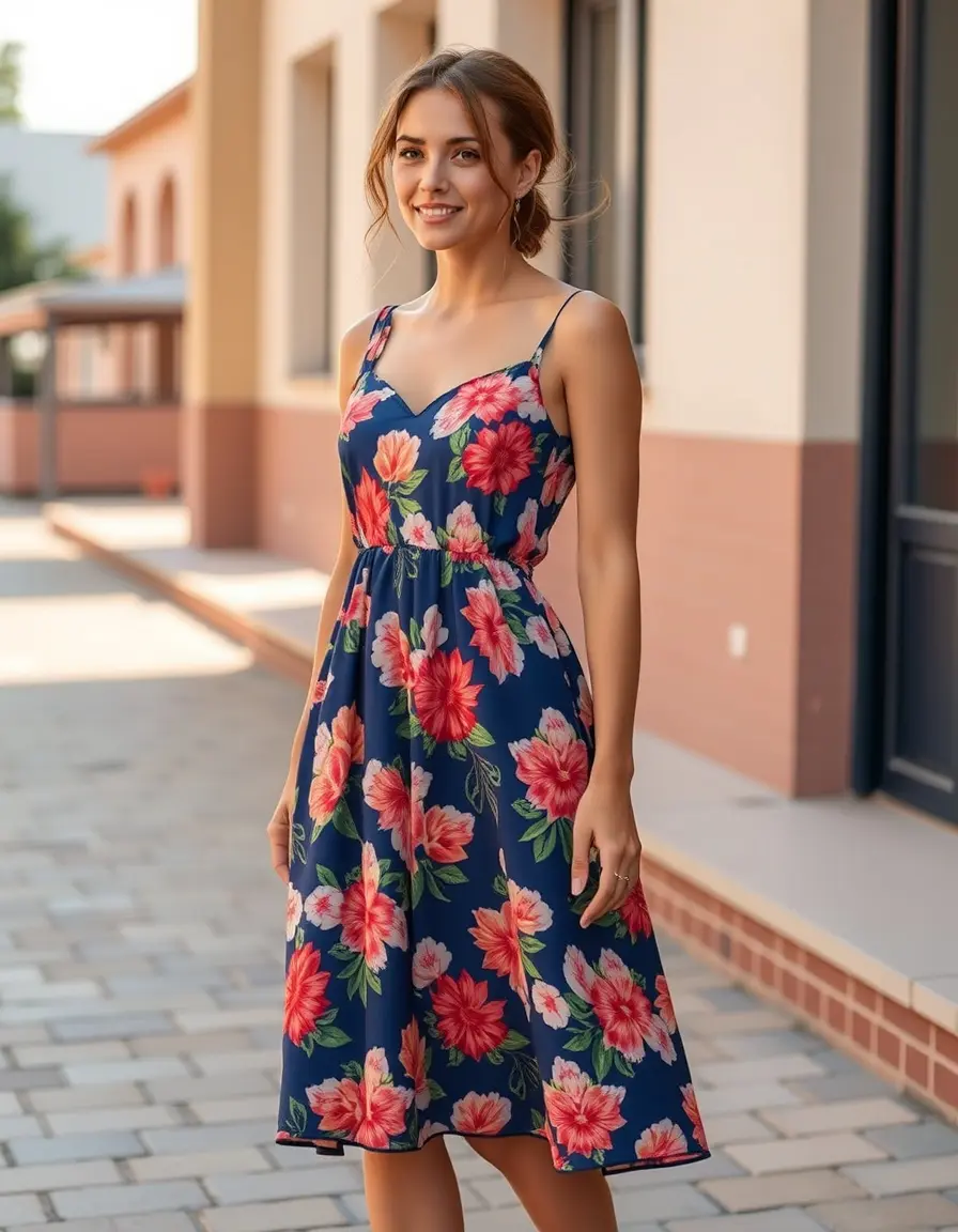 Robe été 2025 fleurie et colorée courte