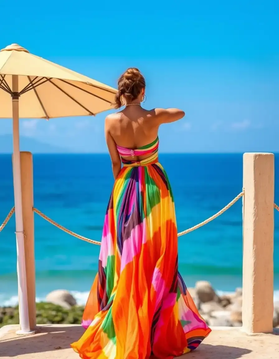 Robe bustier été 2025 colorée et légère