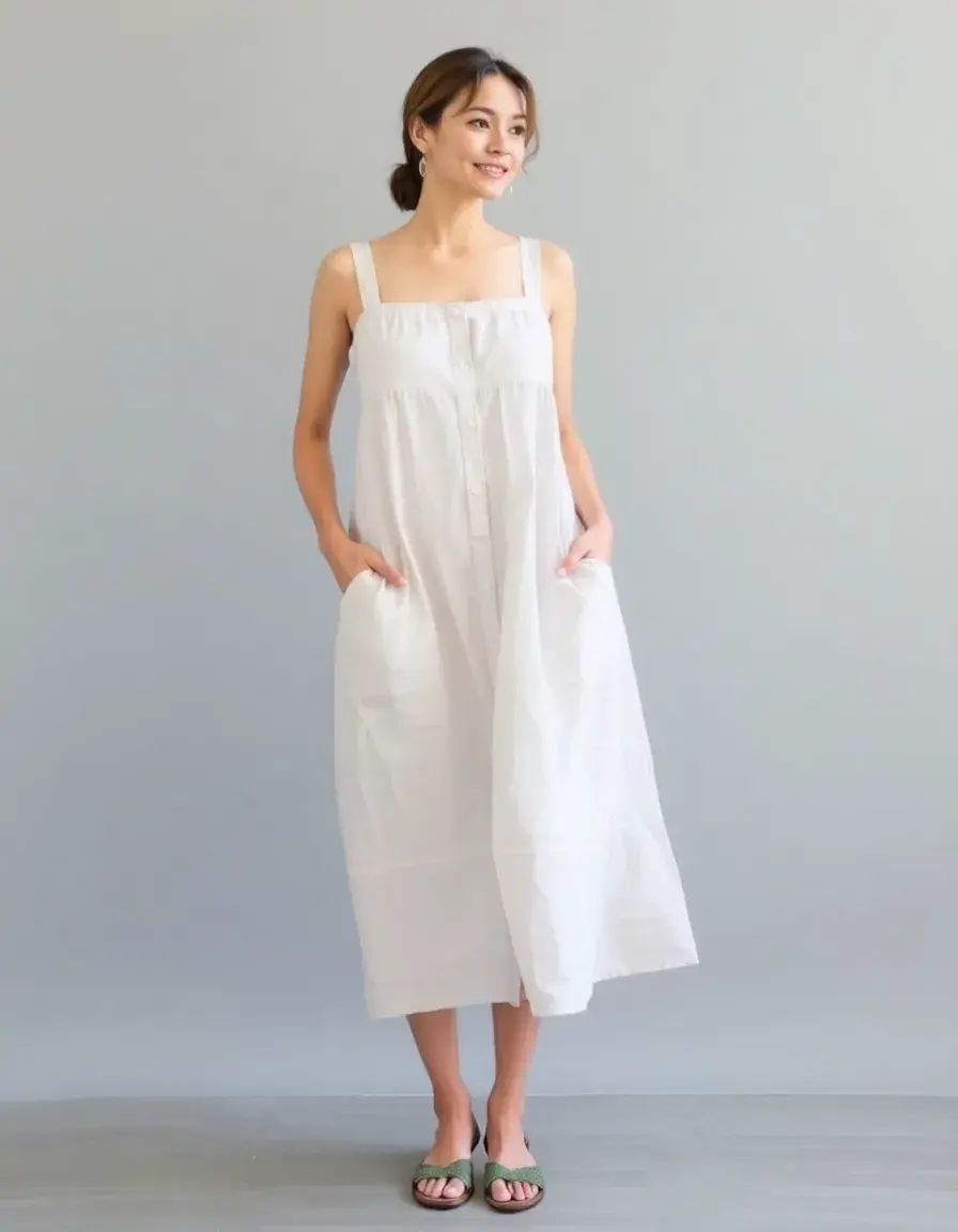 Robe en lin été 2025 coupe midi respirante