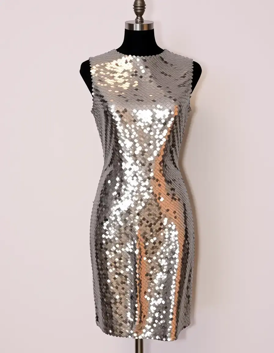 Robe de fête à sequins argentée