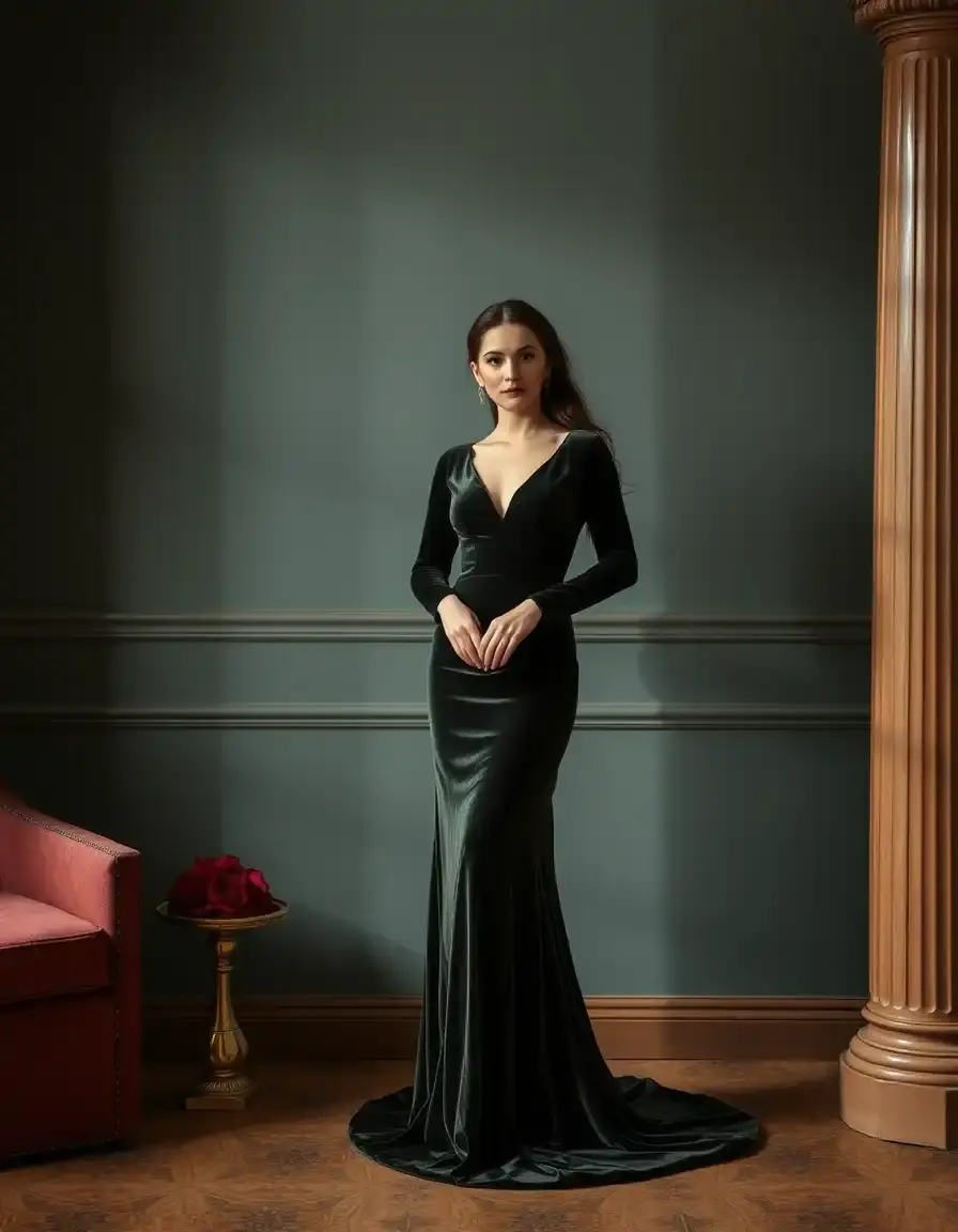 Robe habillée en velours luxueuse
