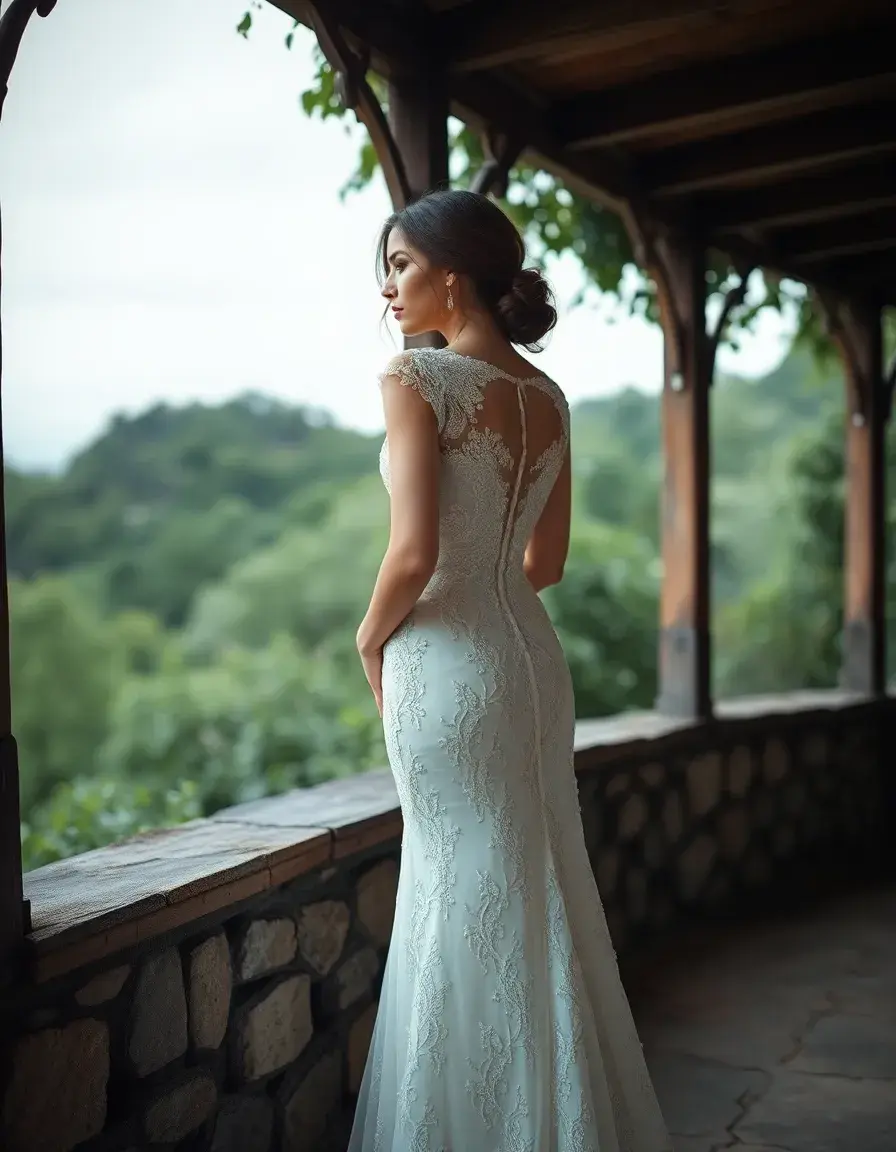 Robe formelle en dentelle blanche