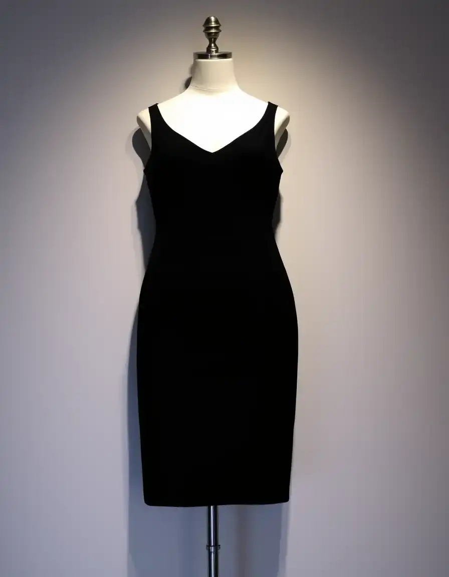 Robe fourreau noire ajustée longueur genou