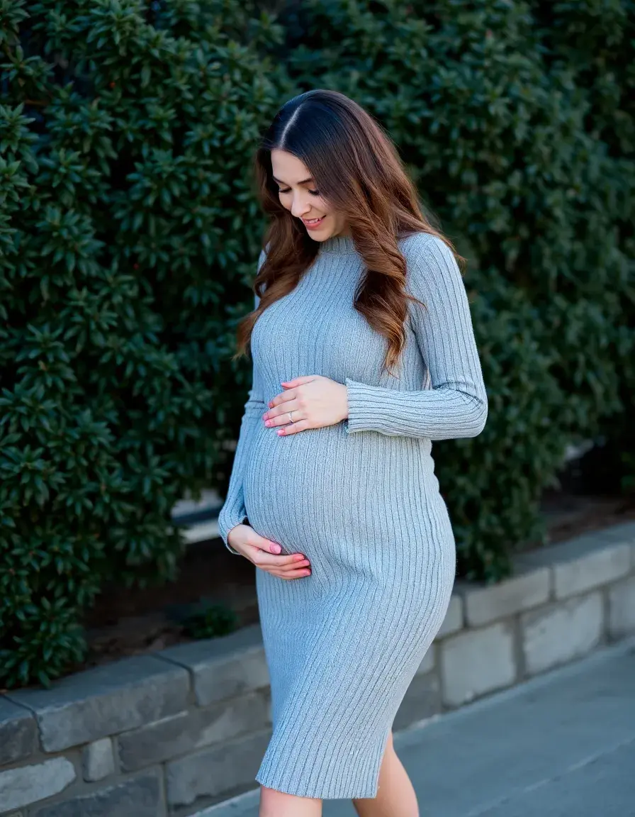 Knit Maternity Dress robe grossesse maille