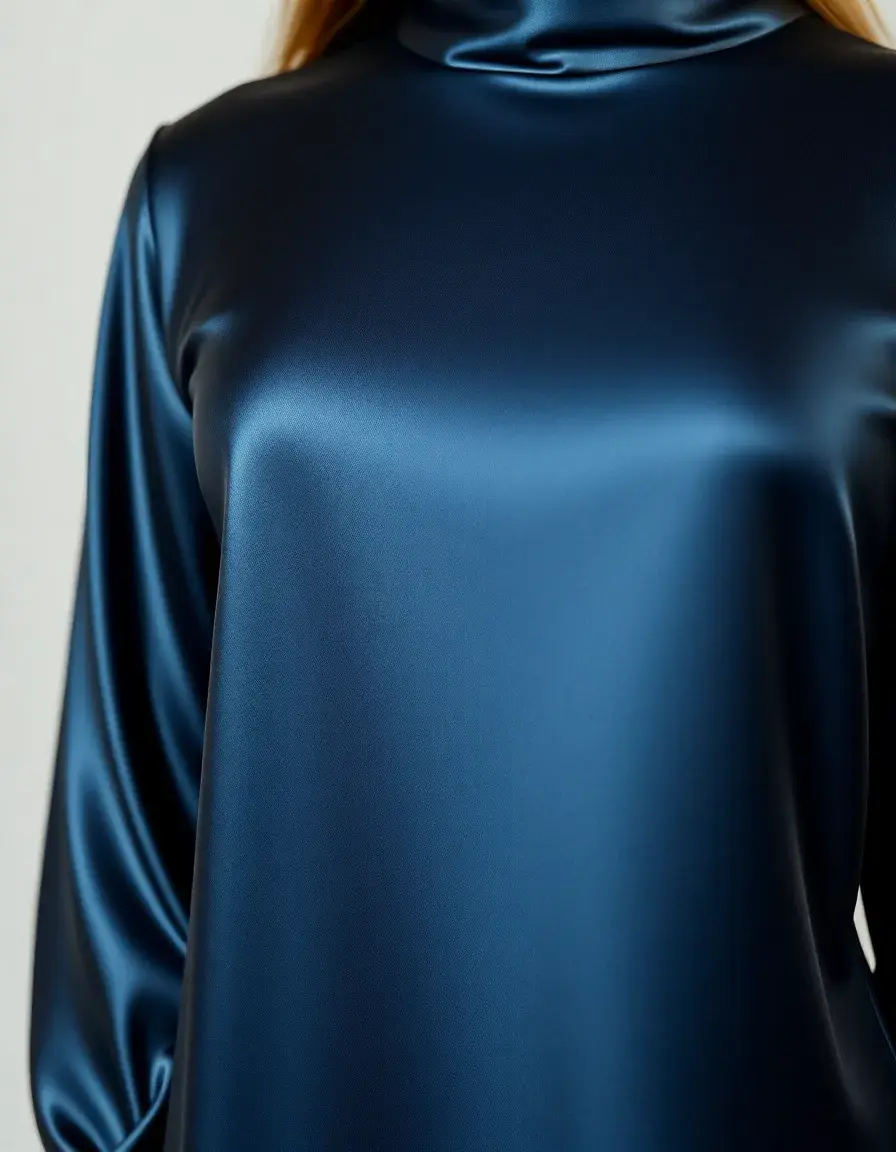 Robe en satin brillant manches longues