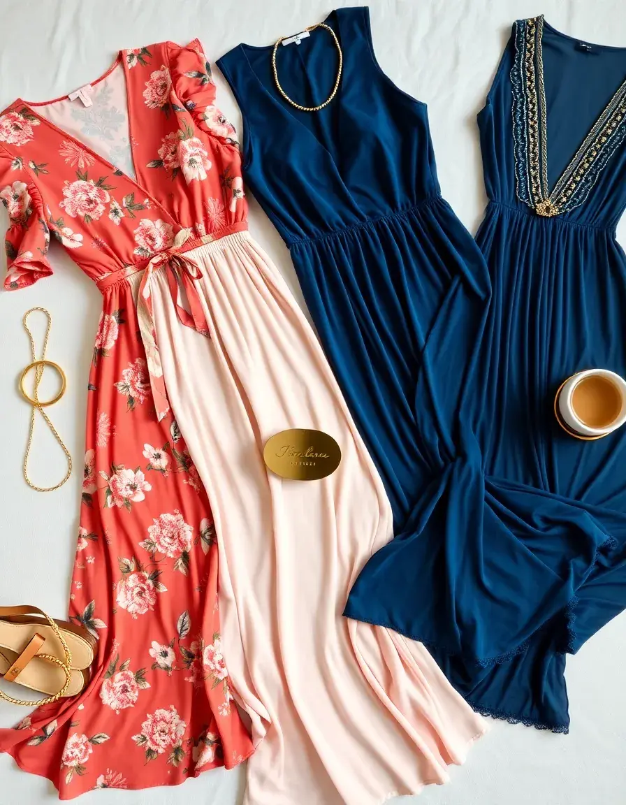 Une sélection de robes élégantes pour femmes incluant des styles variés pour toutes les saisons.